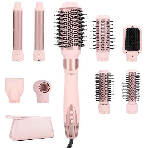 9 in 1 Multi Styler, Powerful Hair Dryer Brush Set, Styling Without Heat Damage, Fast Drying Curling Volumizing Straightening, Includes Protective Travel Bag