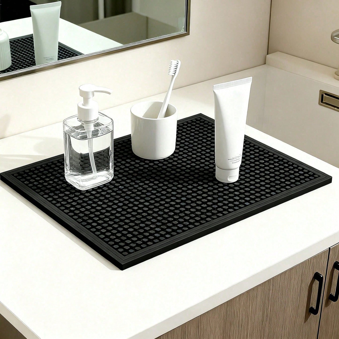 Set Of 2 18x12 Inch Heat Resistant Rubber Drying Mats, Multi Purpose