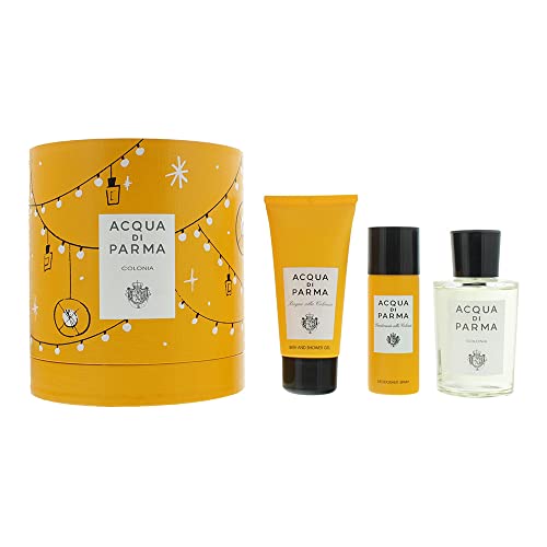 Acqua Di Parma Colonia Unisex 3-Piece Set (3.4 Oz Eau De Cologne + 2.5 Oz Hair and Shower Gel + 1.7 Oz Deodorant Spray)