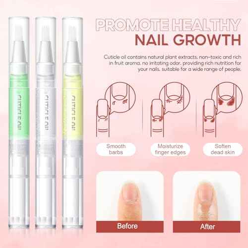 Peacecolor 16Pcs Cuticle Oil Pen for Nails Portable Nail Moist Nail Strengthener Nails Care Kit for Treatment Care Nail Softener and Strengthener