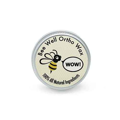 Bee Well Ortho Wax Pure | All Natural Extra Firm Braces Wax | Protect, Prevent & Relieve Orthodontic Braces Discomfort & Mouth Pain | Aluminum Jar | 75 Pieces of Wax for Braces