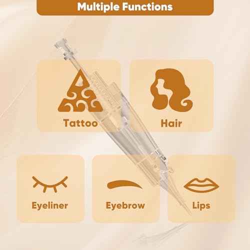 20Pcs 3F Tattoo Cartridge Needles, Disposable Microneedling Cartridges Needle for Eyebrow Eyeliner Lip, 3 Single Stack Flat 0.35MM Needle for Makeup, Microblading, Tattoo Machine (3 F)