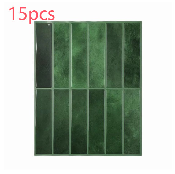 Waterproof 3D Self-Adhesive Wall Sticker for Kitchen Bathroom - High Temp Resistant