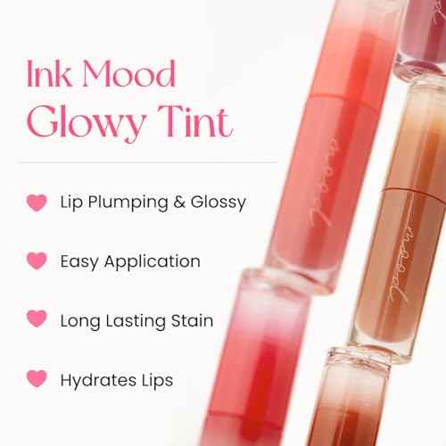 Peripera Ink Mood Glowy Tint | Lip-Plumping, Naturally Moisturizing, Lightweight, Glow-Boosting, Long-Lasting, Comfortable, Non-Sticky, No White Film (03 ROSE IN MIND)