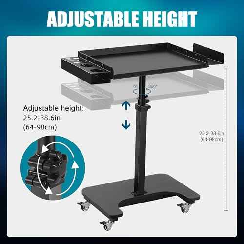 POARMEEY Tattoo Workstation Premium Tattoo Tray Essential for Professional Tattoo Artists, Sturdy and Durable, Rolling Tray with Wheels