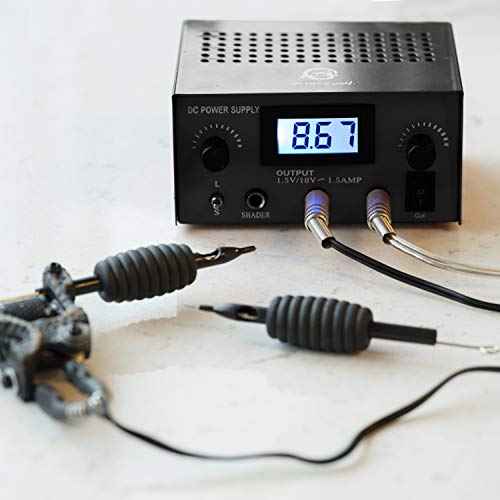 1TattooWorld Dual digital power supply with foot pedal and clip cord, OTW-P008-3.3 Black