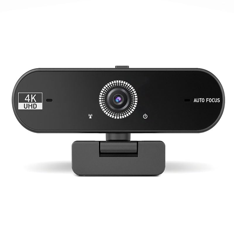 4K Webcam,Tripod,Compatible with PC/Laptop/Mac, Computer Camera with Low-Light Correction, AI Noise-Canceling Microphone, Adjustable Field of View, Built-in Privacy Shutter, Ideal for Meetings