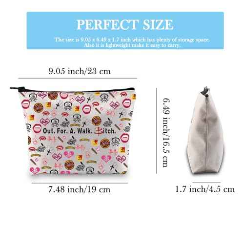GJTIM BTVS TV Show Inspired Gift Out For A Walk Bi*ch BTV Vampire Makeup Zipper Pouch for Fans (Walk Bit*ch Bag)
