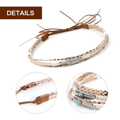 Cowboy Hat Bands,Handmade Western Turquoise Hats Band Cowgirl Feather Western Hat Band for Women and Man