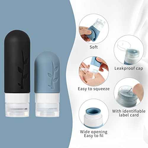 18pack Travel Bottles for Toiletries,TSA Approved Silicone Travel Containers for Toiletries,Leak Proof Refillable Liqus Shampoo And Conditioner travel Essentials toiletry Bottles