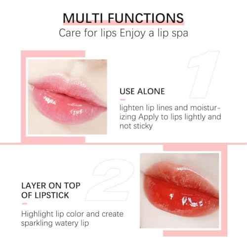 Hydrating Lip Glow Oil, Moisturizing Lip Glow Oil, Lip Plumper Gloss, Transparent Lip Gloss, Lip Oil, Plumping Lip Oil, Lip Balm, Tinted Lip Balm Lip Care (2PCS Raspberry)
