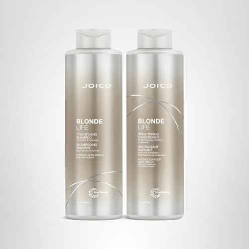 Joico Blonde Life Brightening Shampoo and Conditioner | For Blonde Hair | Add Softness & Smoothness | Sulfate Free | With Monoi & Tamanu Oil