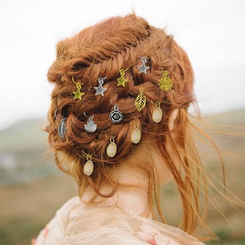 220Pcs Hair Beads Jewelry Braid Accessories Hair Clips Dreadlocks Braiding Accessories Braid Cuffs Metal Hair Coils Rings Women Braid Butterfly Hair Jewelry Gold Hair Jewels Pendants Charms Decoration