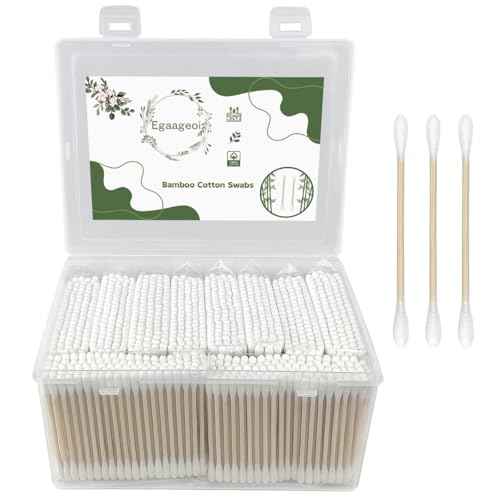 1000 Count Bamboo Cotton Swabs ? Double-Tipped, Biodegradable and Organic Cotton Buds | Eco-Friendly Natural Sticks for Ear Cleaning, Makeup, Pet Care and Ointment Application