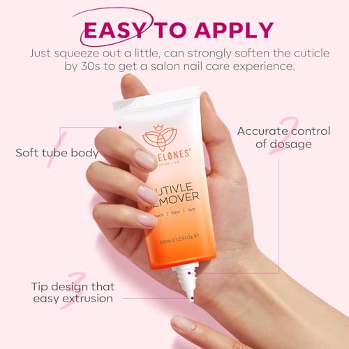 Modelones Cuticle Remover Cream Cuticle Softener Nail Repair for Damaged Nails Cuticle Remover Liquid for Nail Care Manicure Kit for Women 60ML 2.12 FL OZ