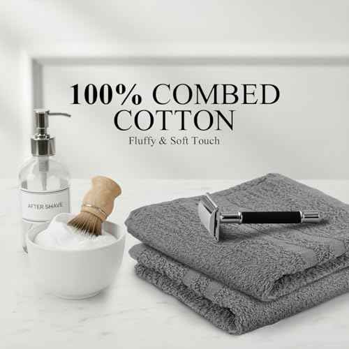 24 Pack Dark Grey Hand Towels 100% Cotton Spa Towel ? 16x27 inches Highly Absorbable Facial Towels Gym, Hair, Face, Bulk Small Towels (Not Bleach Proof)