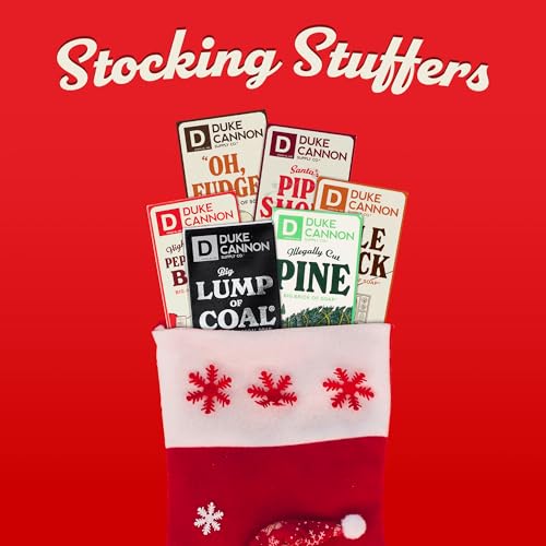 Duke Cannon Supply Co. Big Brick of Soap Bar For Men - Lump of Coal, Illegally Cut Pine & Peppermint Bark, Holiday Variety 3 Pack, 10 oz. Bar Soaps
