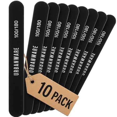 Professional Nail Files 10 Pack Double Sided 100/180 Grit Washable Buffer File