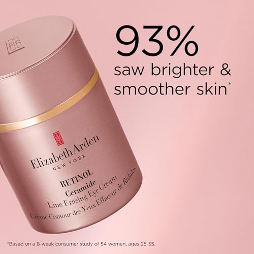 Elizabeth Arden Retinol Ceramide, Fine Line and Wrinkle Erasing Eye Cream with Anti-Aging Skin Care with Vitamin E, Hyaluronic Acid & Niacinamide, 0.5