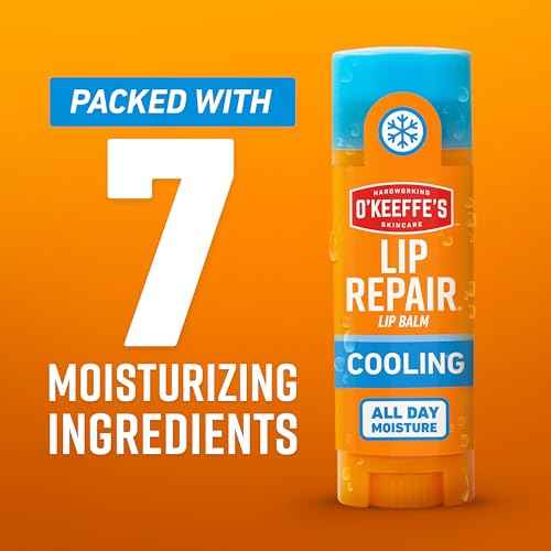 O'Keeffe's Lip Repair Lip Balm With Cooling Relief for Dry, Cracked Lips - Stick (Twin Pack) - Moisturizer for Extremely Cracked, Dry Lips