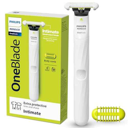 Philips Norelco OneBlade Intimate, Designed for Pubic Grooming, Trim & Shave with Extra Skin Protection, Waterproof, Model QP1924/70
