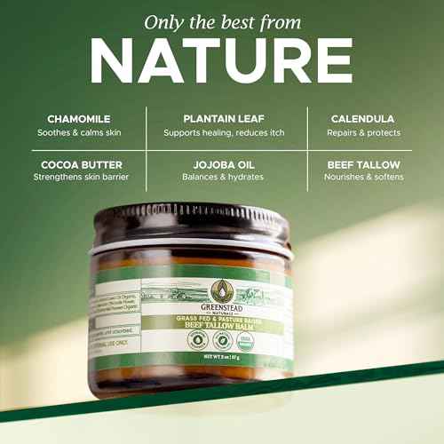 Organic Beef Tallow for Skin ? USDA-certified Whipped Tallow Balm for Skin Face and Body with Jojoba Oil and Cocoa Butter ? Unscented and Herb-Infused ? 2 oz.