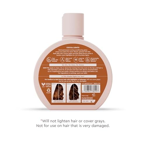 Glaze Super Gloss Color Conditioning Gloss ? Cocoa Lights for Medium to Dark Brown Hair with Highlights ? Rinse Out Semi-Permanent Hair Gloss that Enhances Color and Boosts Shine & Hydration