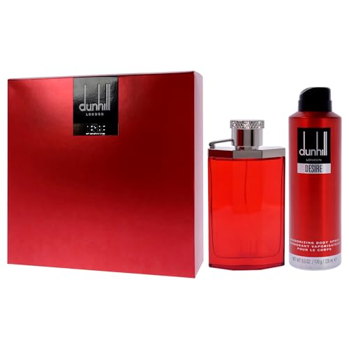 Alfred Dunhill Desire Red for Men - 2 Pc Gift Set 3.4oz EDT Spray, 6.0oz Deodorant Spray