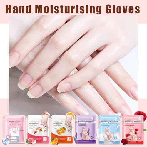 6 Pairs Hand Mask for Dry Cracked Hands,Nourishing Moisturizing Gloves,Hands Moisturizer for Deep Moisturizing,Silky Smooth Moisturizing Gloves,Hand Care Mask Set(A)