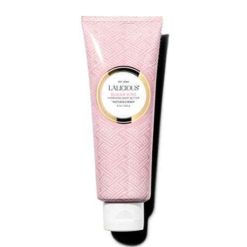LALICIOUS Sugar Kiss Body Butter - Hydrating Body Moisturizer with Shea Butter, Cucumber Extract & Apricot Oil, No Parabens (8 Ounces)