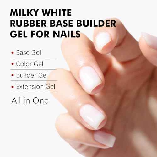 FZANEST Builder Gel for Nails, Milky White Gel Polish Rubber Base For Nails Strengthener Extension Apex Building Repair UV LED Color Base Nail Polish in Bottle