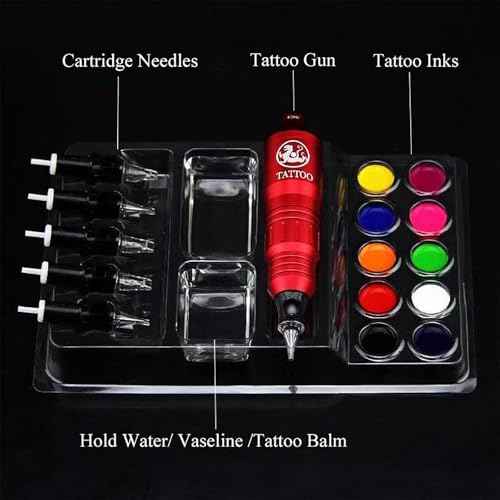 25PCS Disposable Tattoo Cartridge Needle Tray Plastic Tattoo Ink Cup Holder