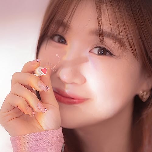 Flortte Jelly Lipstick, Florette Chinese Makeup, Nice to Meet Chu First Kiss Heart Shaped Lipstick Lip Pen, Watery Mirror Clear Nourishing Lip Jelly Makeup, Non-Sticky Plumping Lips (07#)