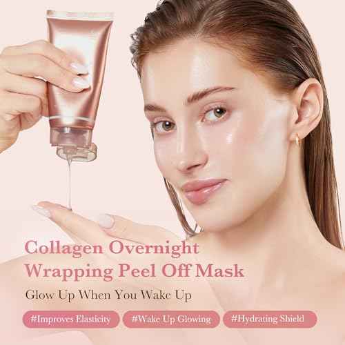 medicube Collagen Overnight Wrapping Peel Off Facial Mask Pack - Elasticity & Hydration Care, Reduces Sagging & Dullness - Hydrolyzed Collagen For Glowing Skin - Korean Skin Care, 2.53 fl.oz
