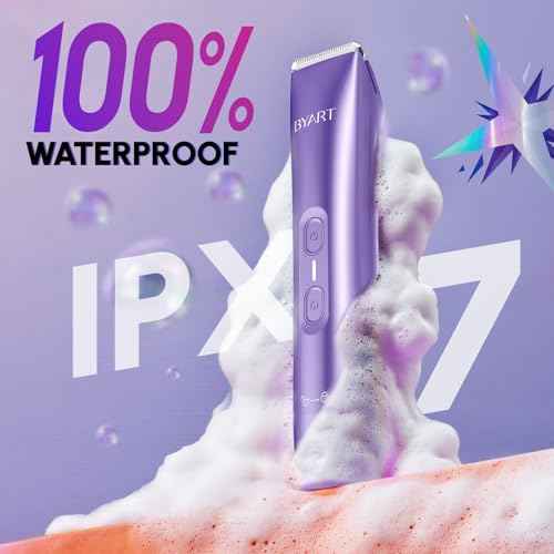 Bikini Trimmer for Women Dual Head - IPX7 Waterproof & Painless Electric Razors for Beauty, Pubic Hair, Face, Legs & Underarms? Portable Cordless Shaver with Fast Charging (Purple)