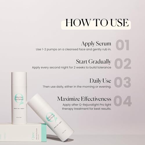 Qure All In One Hyaluronic Acid Serum for Face, Facial Serum With Niacinamides, Retinol, Lactic & Mandelic Acid, Bakuchiol, Peptides & Vitamin C Formulated For Fine Lines & Wrinkles
