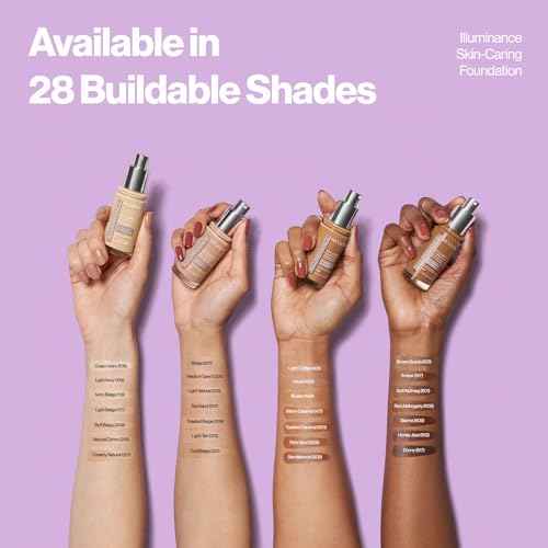 Revlon Illuminance Skin-Caring Liquid Foundation, Hyaluronic Acid, Hydrating and Nourishing Formula with Medium Coverage, 201 Creamy Natural, 1 fl oz