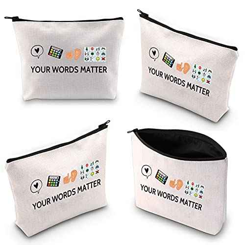 WCGXKO Speech Therapist Gift Your Words Matter Speech Therapy Student Graduation Zipper Pouch Makeup Bag (Your Words Matter)