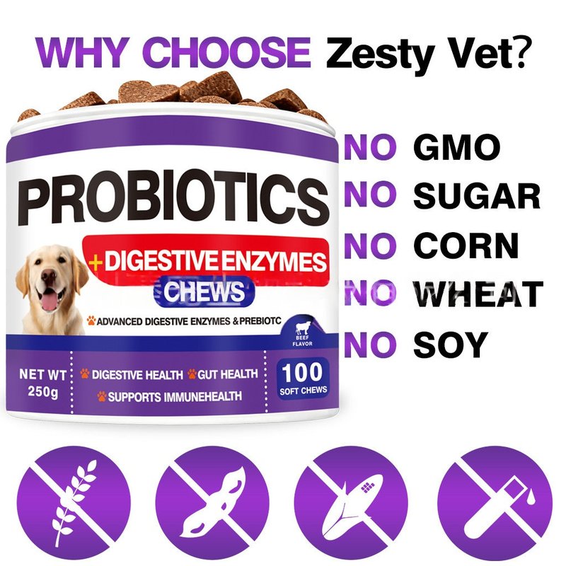 Dog Probiotic Chewable Tablets - Digestive Support - 250g