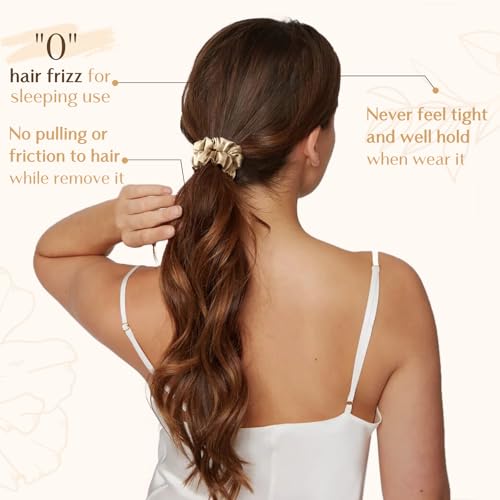 Yanibest Satin Scrunchies for Women, Hair Ties No Damage for Girls, Silk Ponytail Holders 6pcs Headwear