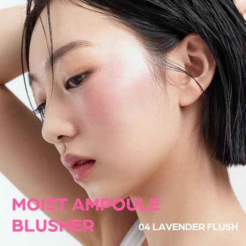 House of Hur Moist Ampoule Blusher with 50% Moisture Essence | Hydrating & Long-Lasting Blush | 0.68fl.oz (9 Shades) - Lavender Flush