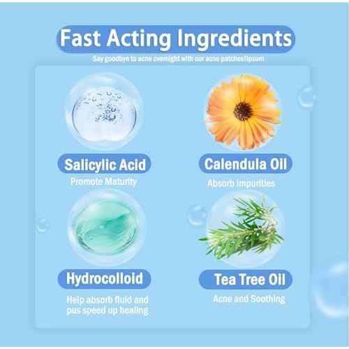 (5? Each) Pimple Patches 324 Pack - Hydrocolloid Acne Patches with Salicylic Acid & Tea Tree Oil - 4 Sizes S/M/L/XL - Face Acne Treatment - Easy Peel Perforated Sheets