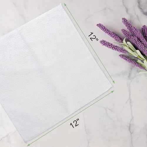 Washcloths Bulk - 200 Pack - Face Towels (12" x 12"), Highly Soft Wash Cloths and Hand Towels, Fast Drying Multi-Purpose Microfiber Cleansing Cloths for Bathroom, Hotel, Spa, and Salon - White