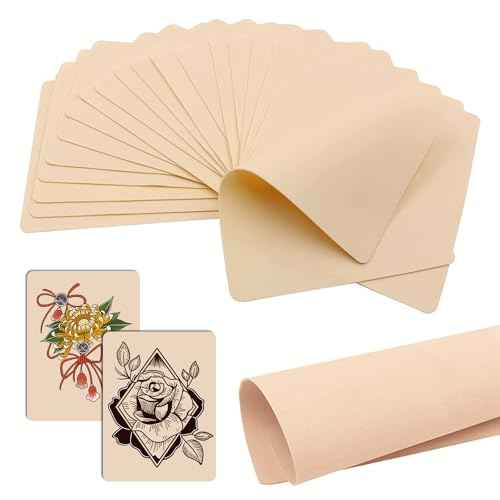 20pcs Tattoo Practice Skin - Professional Grade Double Sided Fake Skin for Tattooing (7.36" x 5.59") Ideal for Beginners & Tattoo Artists