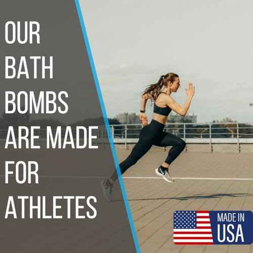 Pure Sport Refreshing Peppermint Bath Bombs - Magnesium Epsom Salt and Natural Essential Oils for Soaking, Best Relaxation Birthday Gifts, Post Workout Muscle Recovery Soak for Athletes, Made in USA