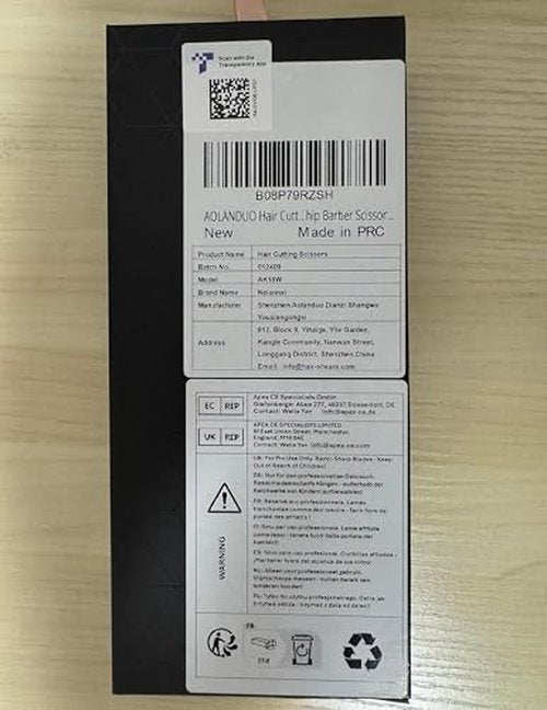 AOLANDUO Professional Shears for Hair Cutting, VG10 Steel Scissors to Cut Hair Professional, Precision Barber & Hair Stylist Shears, Ergonomic, 1 Count, 6.0 Inch