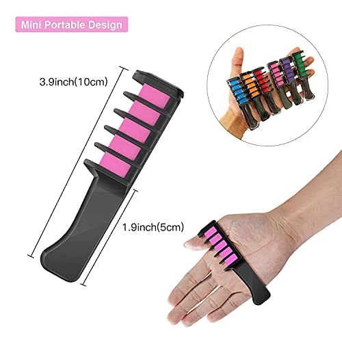 MSDADA Hair Chalk Comb Christmas Gifts Toys for Girls Kids 3 Pack - Temporary Washable Hair Color Dye Paint Teen Girl Gift Hair Stuff Accessories Makeup Kit Age 6 7 8 9 10 11 12 13 Years Old