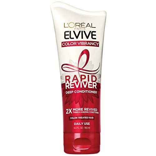 L¡¯Or?al Paris Elvive Color Vibrancy Rapid Reviver Deep Conditioner, Repairs Damaged Color-Treated Hair, No Leave-In Time, with Damage Repairing Serum and Antioxidants, 6 oz.