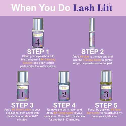 Lash Lift Kit and Eyebrow Lamination Kit, Eyelash Perm Kit at Home for DIY, Semi-Permanent Long Lasting for 6-8 Weeks, Easy to Use at Salon