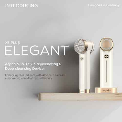 Arpha Titanium Ion Skincare Enhancer & Silicone Sonic Face Scrubber, for Skin Tightening, Brightening, Gentle Deep Cleanse, Mindful Glow Up, Only 135g, IPX7 Waterproof (Beige)